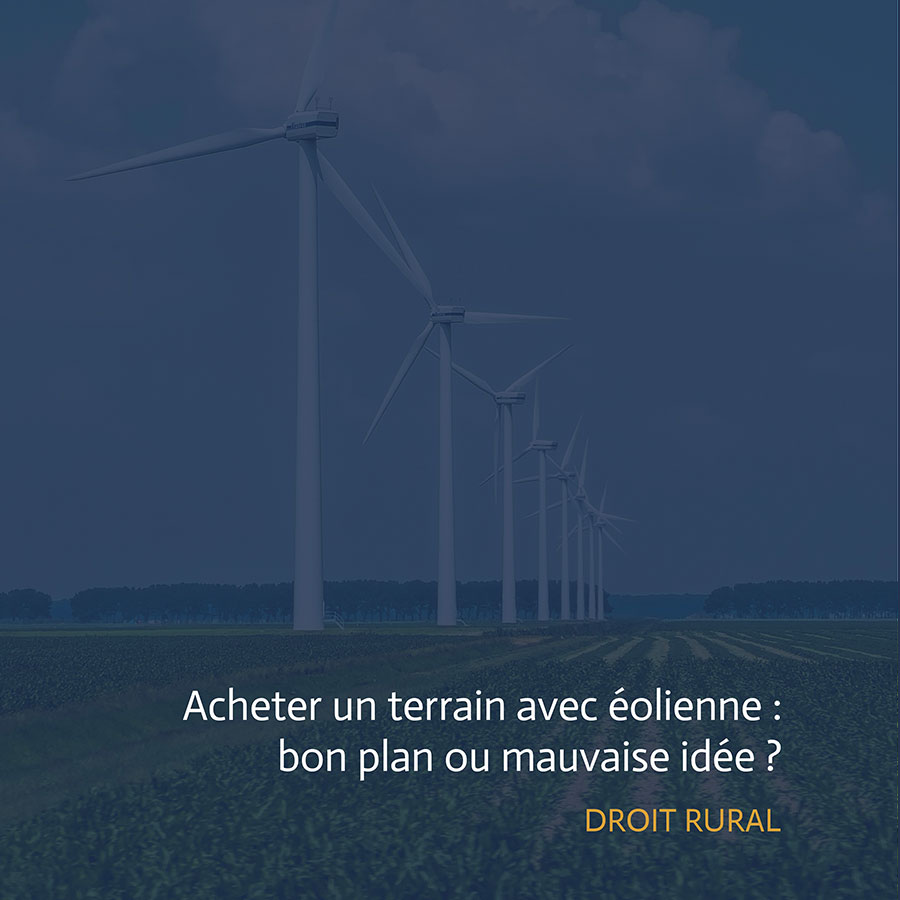 Terrain agricole avec éolienne