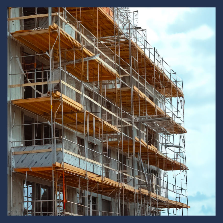 Chantier d’un immeuble en construction dans le cadre d’un achat sur plan