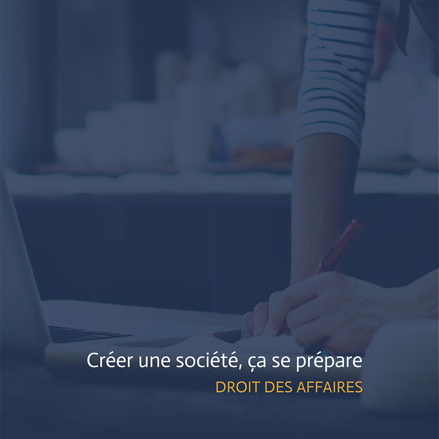 Préparation des étapes pour créer une société